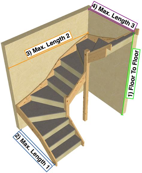 The upper and lower parts have a space in between them. . Stair calculator with landing turn